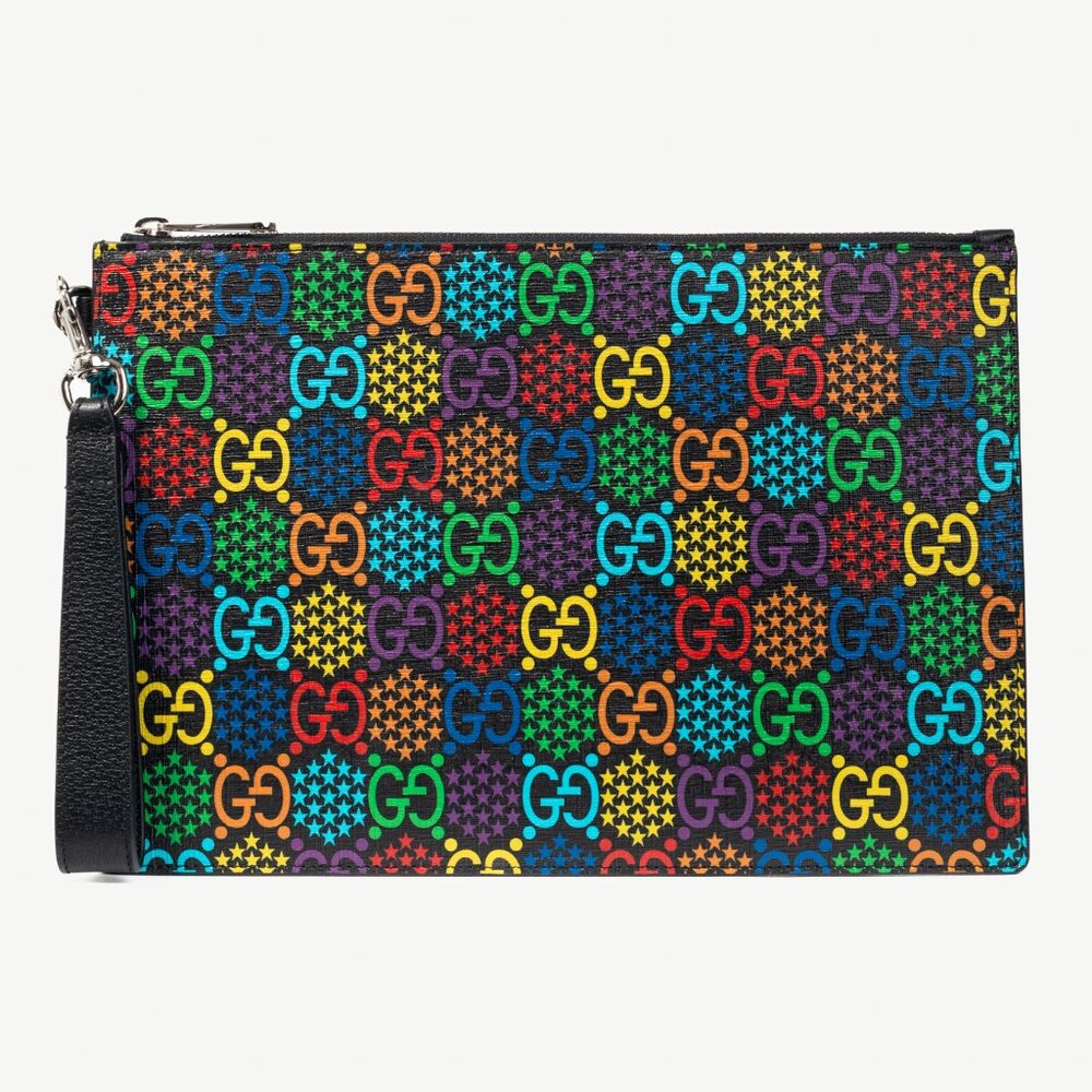 Gucci Black-Multi GG Psychedelic Zip Pouch